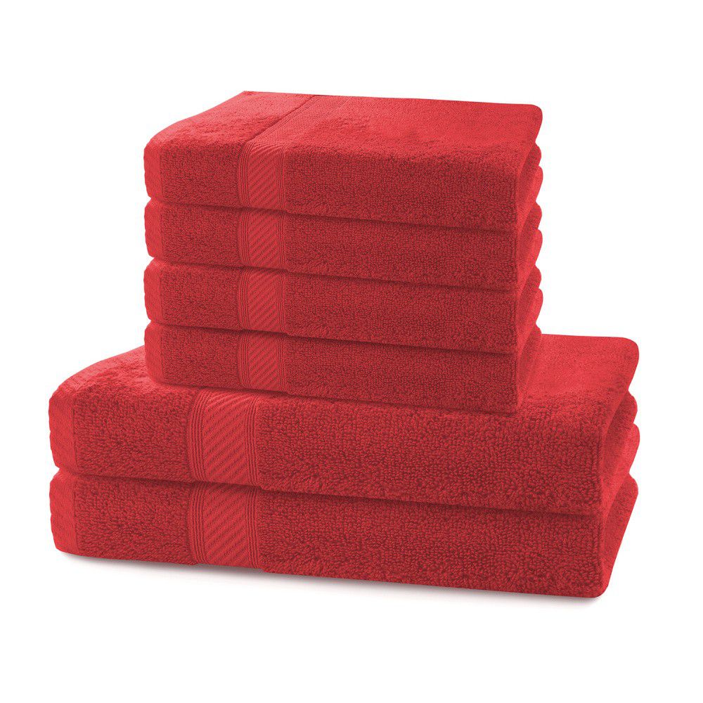 DecoKing Sada ručníků a osušek Bamby červená, 4 ks 50 x 100 cm, 2 ks 70 x 140 cm - Bonami.cz