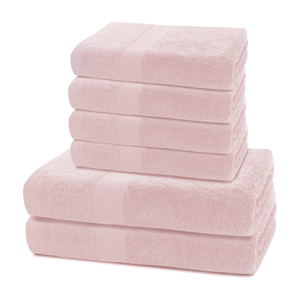 Sada růžových ručníků DecoKing MARINA, velikost 2*70x140+4*50x100 - Houseland.cz