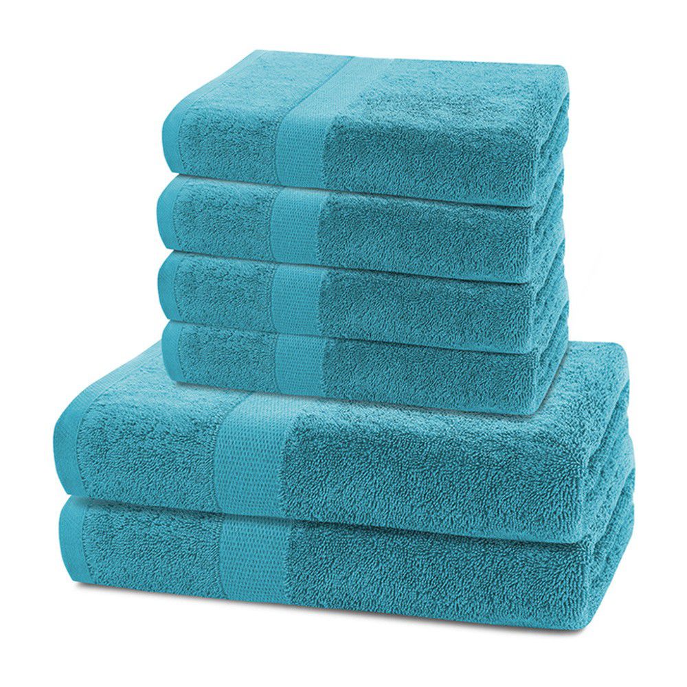 Sada 2 osušek a 4 ručníků DecoKing Ginna modré, velikost 2*70x140+4*50x100 - Houseland.cz