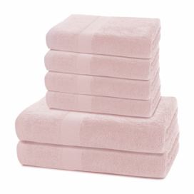 DecoKing Sada ručníků a osušek Marina růžová, 4 ks 50 x 100 cm, 2 ks 70 x 140 cm