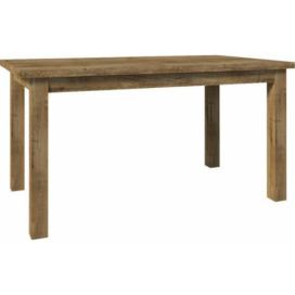 Jídelní stůl, rozkládací, dub lefkas tmavý, 160-203x90 cm, MONTANA STW Mdum