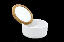 Box s kosmetickým zrcátkem Optima Libra s víčkem bílá/bambus LIB56 - Siko - koupelny - kuchyně