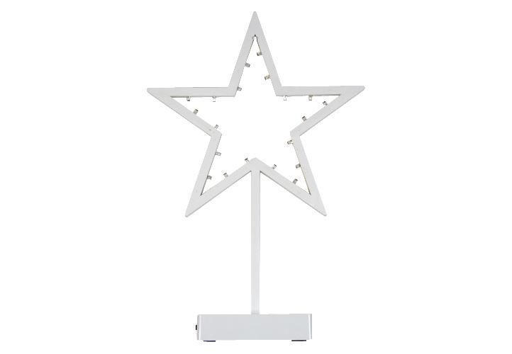 Nexos 28280 Vánoční dekorace - svítící hvězda na stojánku - 38 cm, 20 LED diod - Kokiskashop.cz