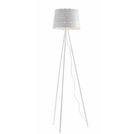 Bílá stojací lampa na trojnožce CLUNY-PT40