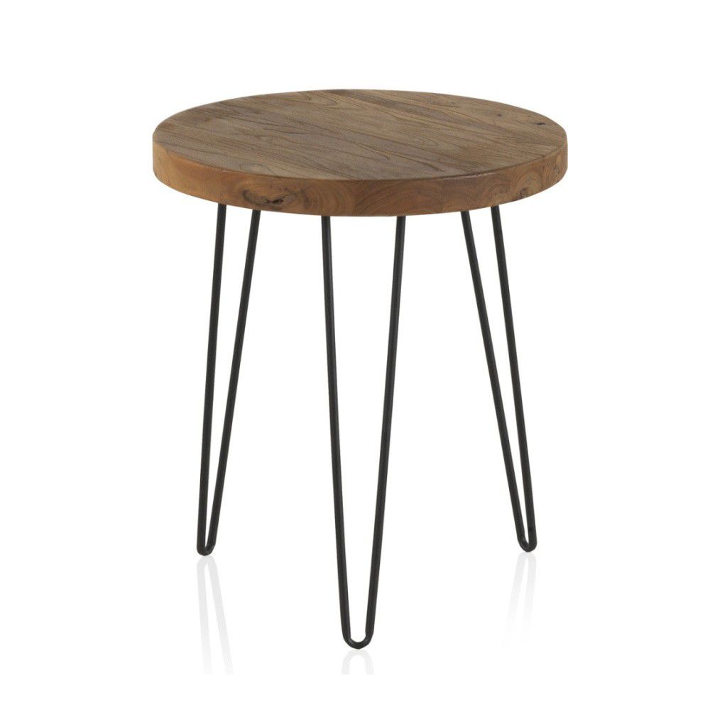 Odkládací stolek s deskou z jilmového dřeva Geese Camile, ⌀ 46 cm - Bonami.cz