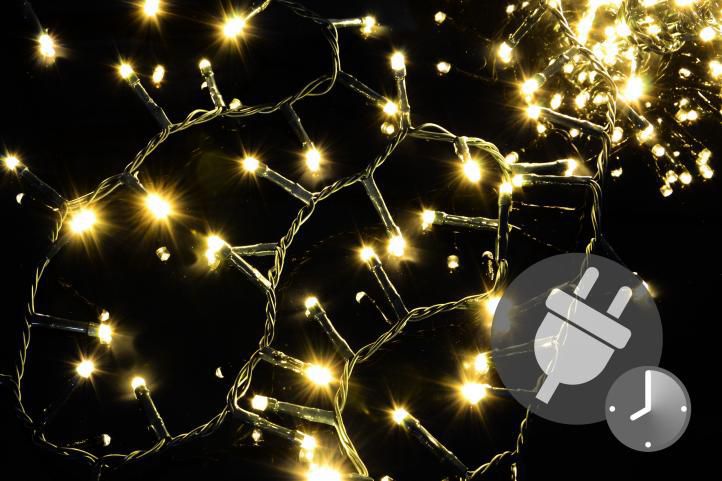 Nexos Vánoční LED osvětlení 1000 diod - bohatý řetěz - teple bílá 20 m - Kokiskashop.cz