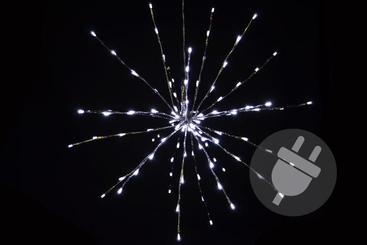 Nexos Vánoční osvětlení - meteorický déšť - studená bílá, 120 LED, 60 cm - Kokiskashop.cz