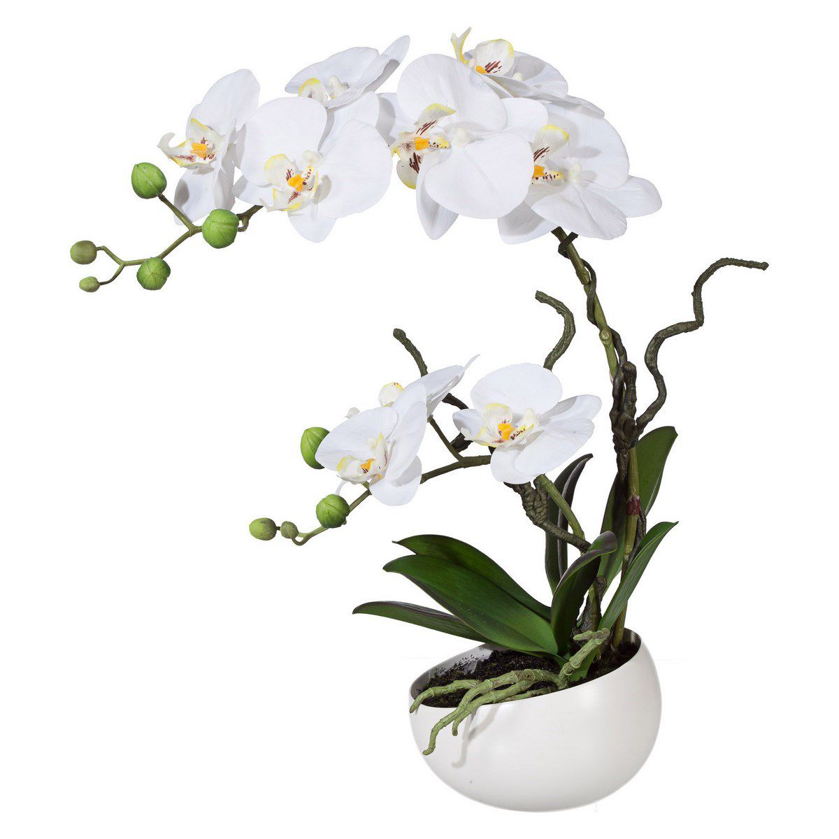 Umělá Orchidej v květináči bílá, 42 cm 115812-40 - 4home.cz