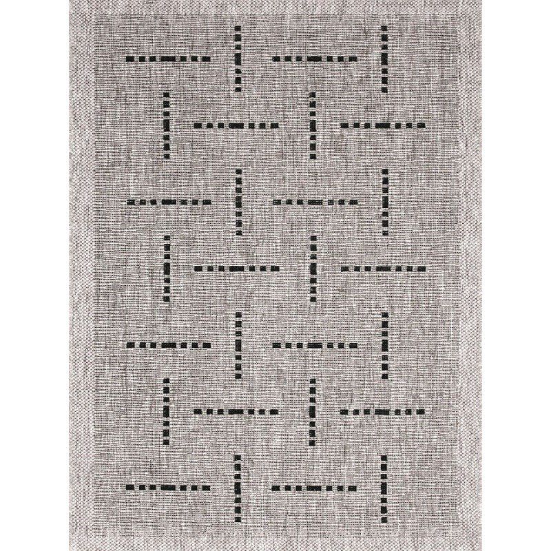 Devos koberce Kusový koberec FLOORLUX Silver/Black 20008 – na ven i na doma - 60x110 cm - Mujkoberec.cz