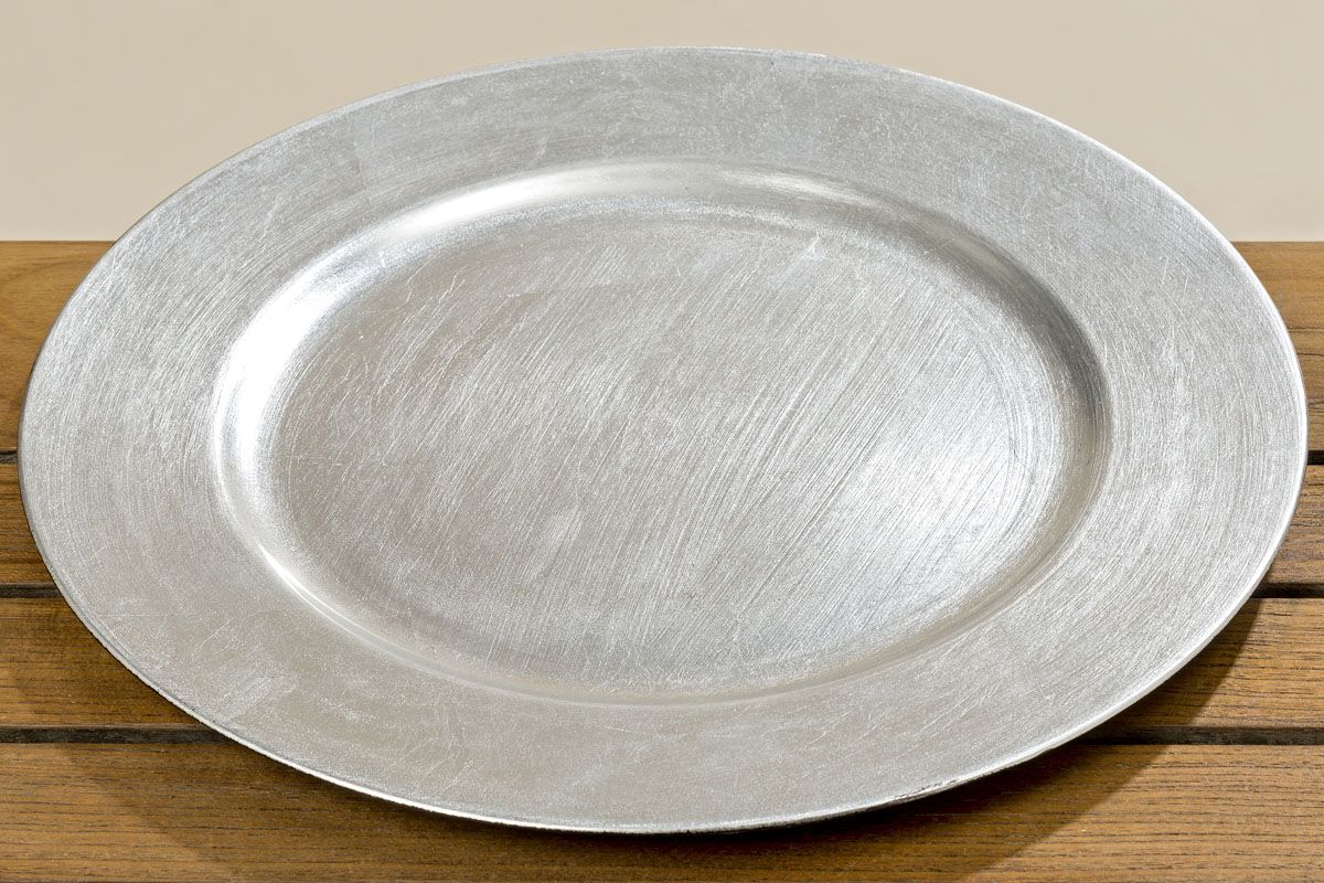 Boltze Dekorační talíř, stříbrný - Velký Košík