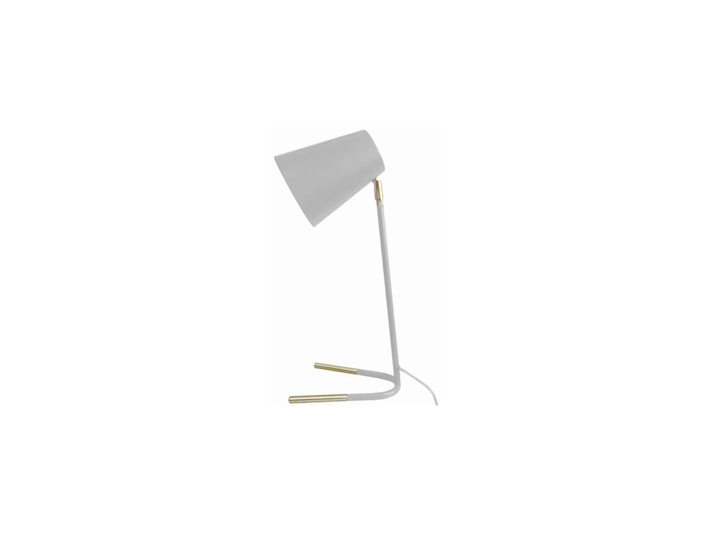 Bílá stolní lampa s detaily ve zlaté barvě Leitmotiv Noble - Bonami.cz