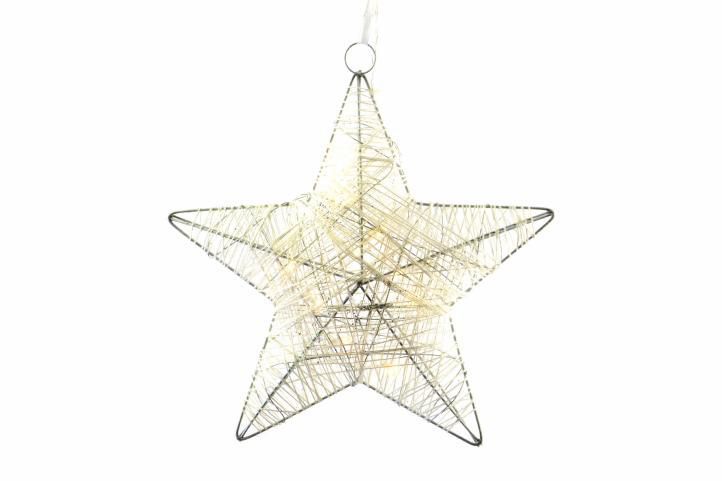 Nexos 28278 Vánoční dekorace - vánoční hvězda - 25 cm, 10 LED diod - Kokiskashop.cz