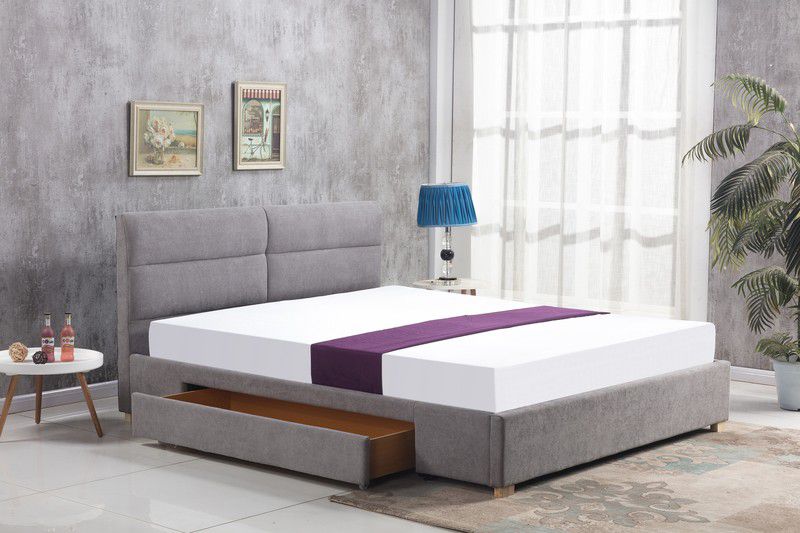 Čalouněná postel MERIDA 160 světle šedá, s úložným prostorem - DEKORHOME.CZ