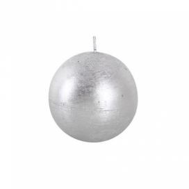 TORO Rustikální svíčka koule 8cm PROVENCE stříbrná