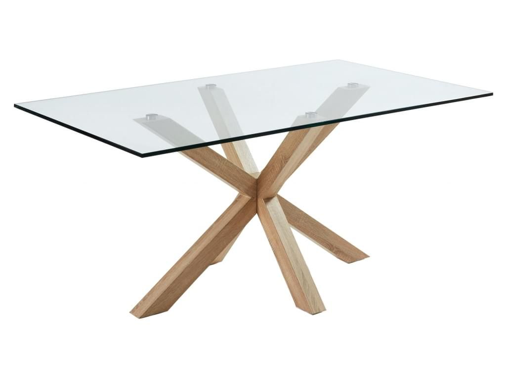 Dubový jídelní stůl Kave Home Argo 180 x 100 cm s přírodní kovovou podnoží - Bonami.cz
