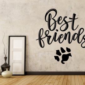 Samolepka na zeď Nápis Best friends (with dog) 0661