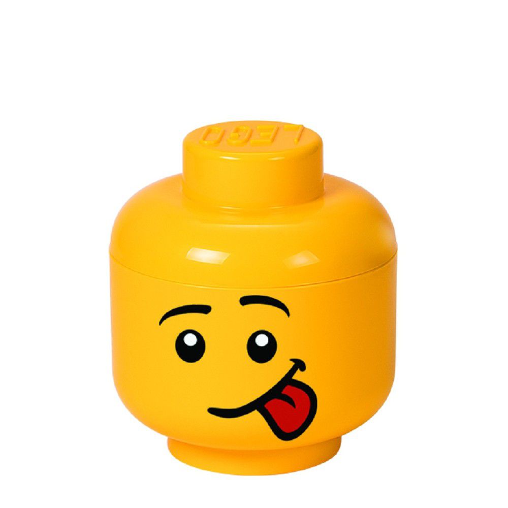 Žlutý úložný box ve tvaru hlavy LEGO® Silly, ⌀ 16,3 cm - Bonami.cz
