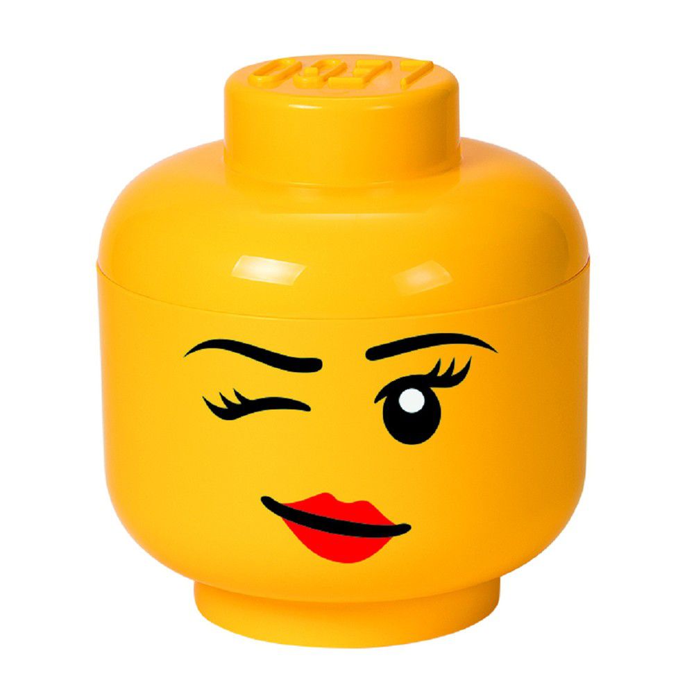 Žlutý úložný box ve tvaru hlavy LEGO® Winky, ⌀ 24,2 cm - Bonami.cz