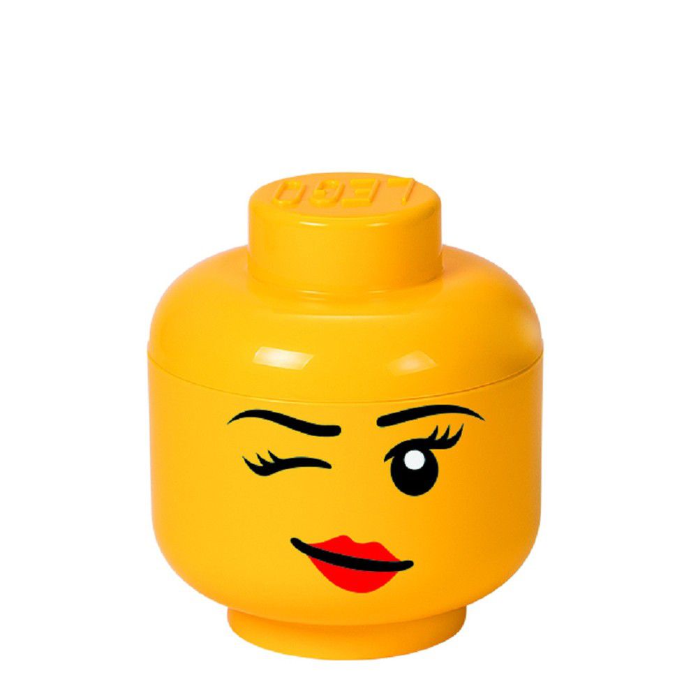 Žlutý úložný box ve tvaru hlavy LEGO® Winky, ⌀ 16,3 cm - Bonami.cz