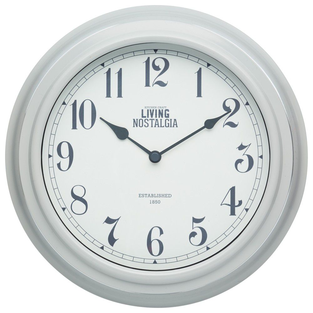 Nástěnné hodiny Kitchen Craft Living Nostalgia Grey, ⌀ 25,5 cm - Bonami.cz