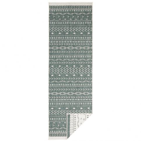 Zeleno-krémový venkovní koberec NORTHRUGS Kuba, 80 x 250 cm Bonami.cz