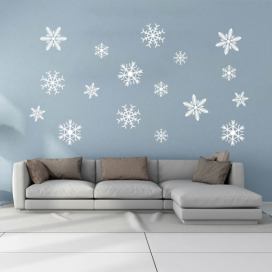 GLIX Snowflakes - samolepka na zeď Bílá 50 x 35 cm GLIX DECO s.r.o.