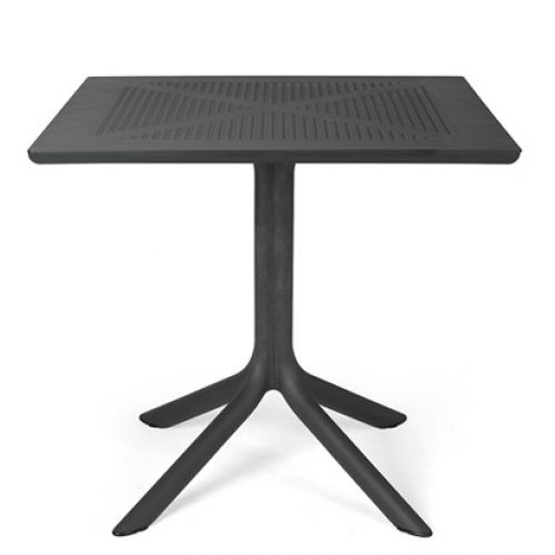 Nardi Antracitově šedý plastový zahradní stůl Clipx 80 x 80 cm - Lino.cz