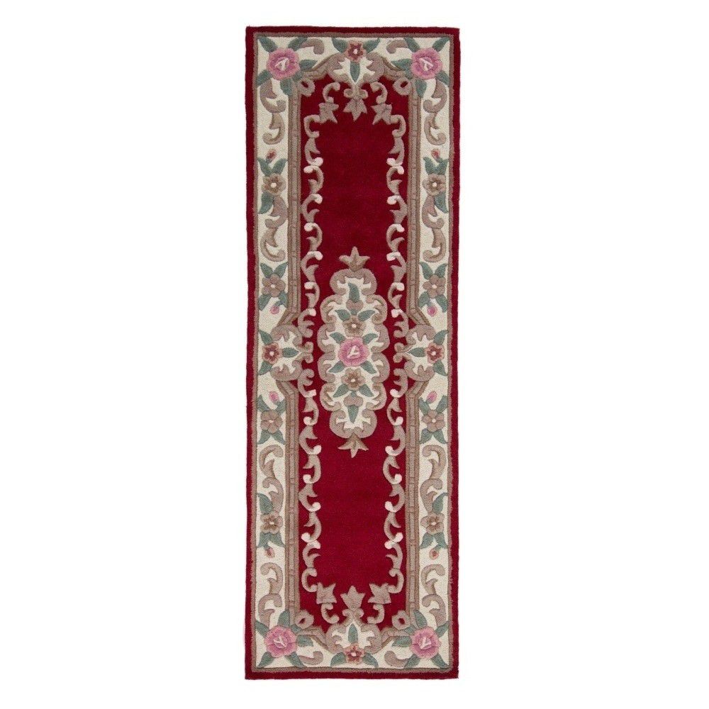 Červený vlněný koberec Flair Rugs Aubusson, 67 x 210 cm - Bonami.cz