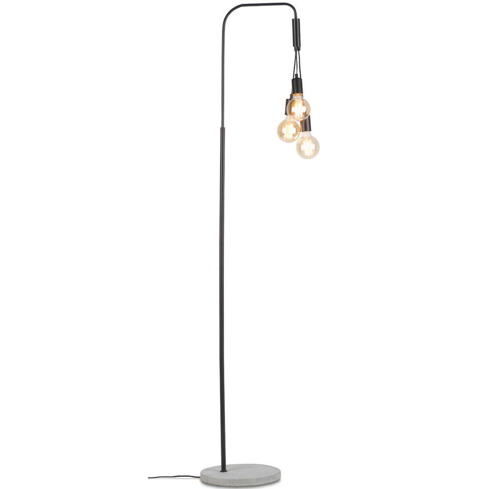 Černo-šedá stojací lampa s kovovým stínidlem (výška 190 cm) Oslo – it\'s about RoMi - Bonami.cz