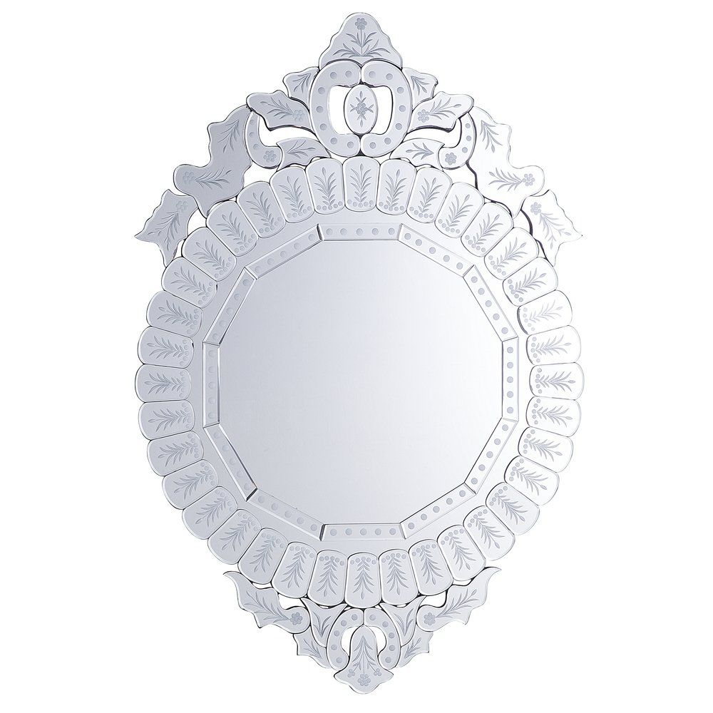 Nástěnné sříbrné zrcadlo 67 x 100 cm CRAON - Beliani.cz