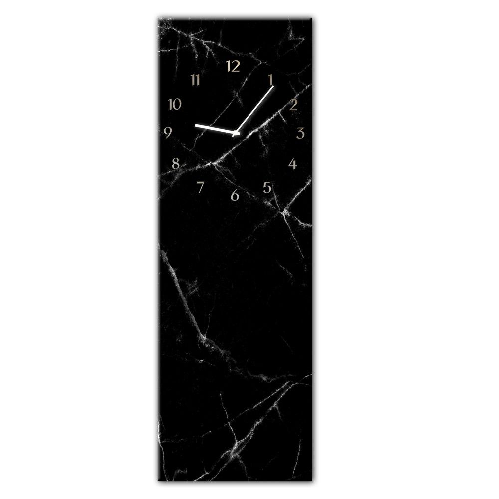 Nástěnné hodiny Styler Glassclock Black Marble, 20 x 60 cm - GLIX DECO s.r.o.