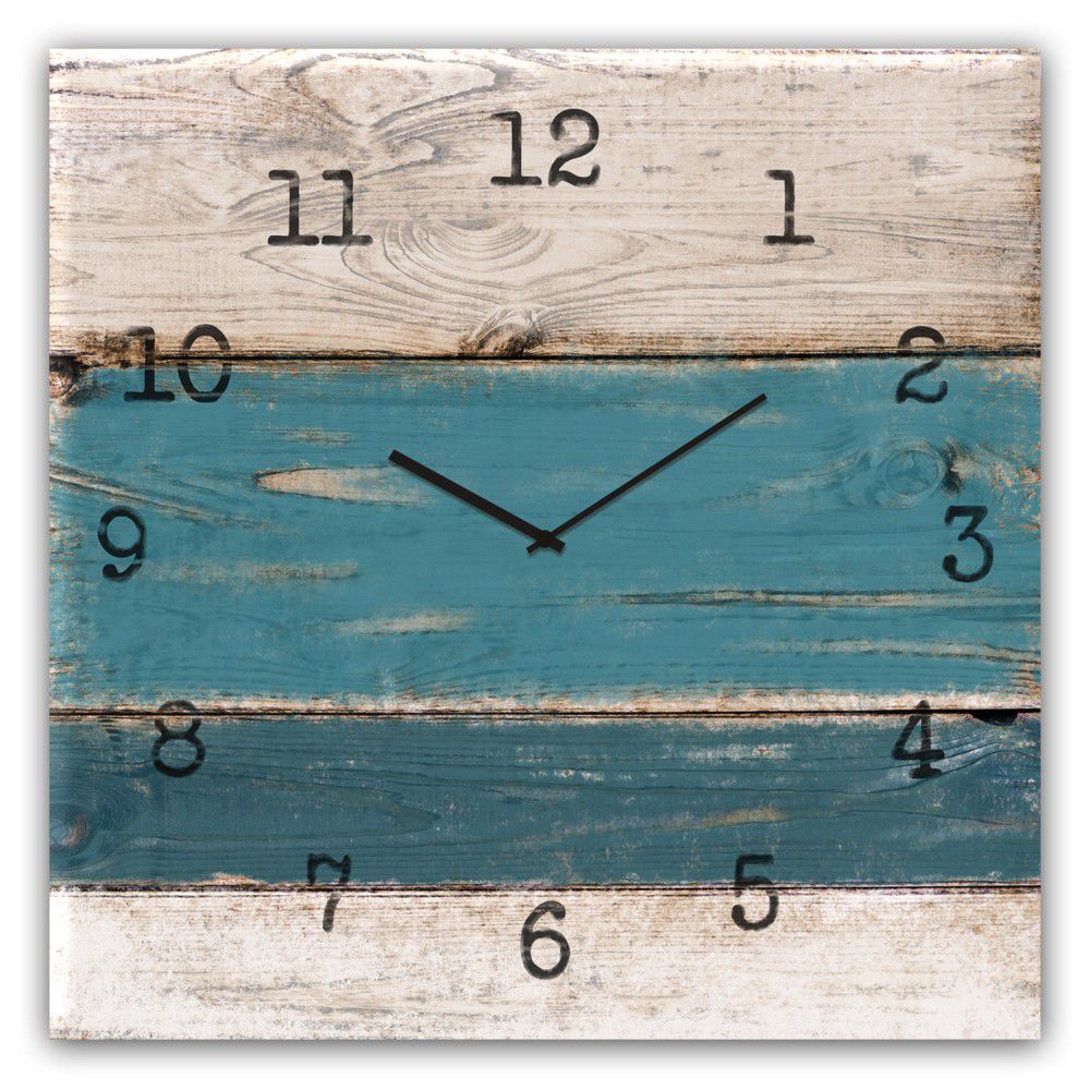 Nástěnné hodiny Styler Glassclock Blue Wood, 30 x 30 cm - GLIX DECO s.r.o.