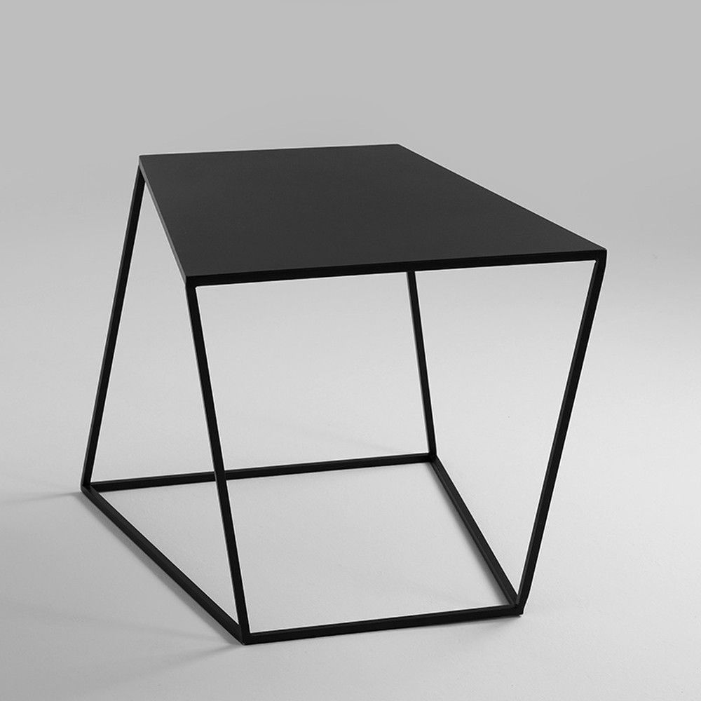 Nordic Design Černý kovový konferenční stolek Nara 50x50 cm - Bonami.cz