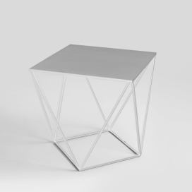 Nordic Design Bílý kovový konferenční stolek Deryl 60 x 60 cm