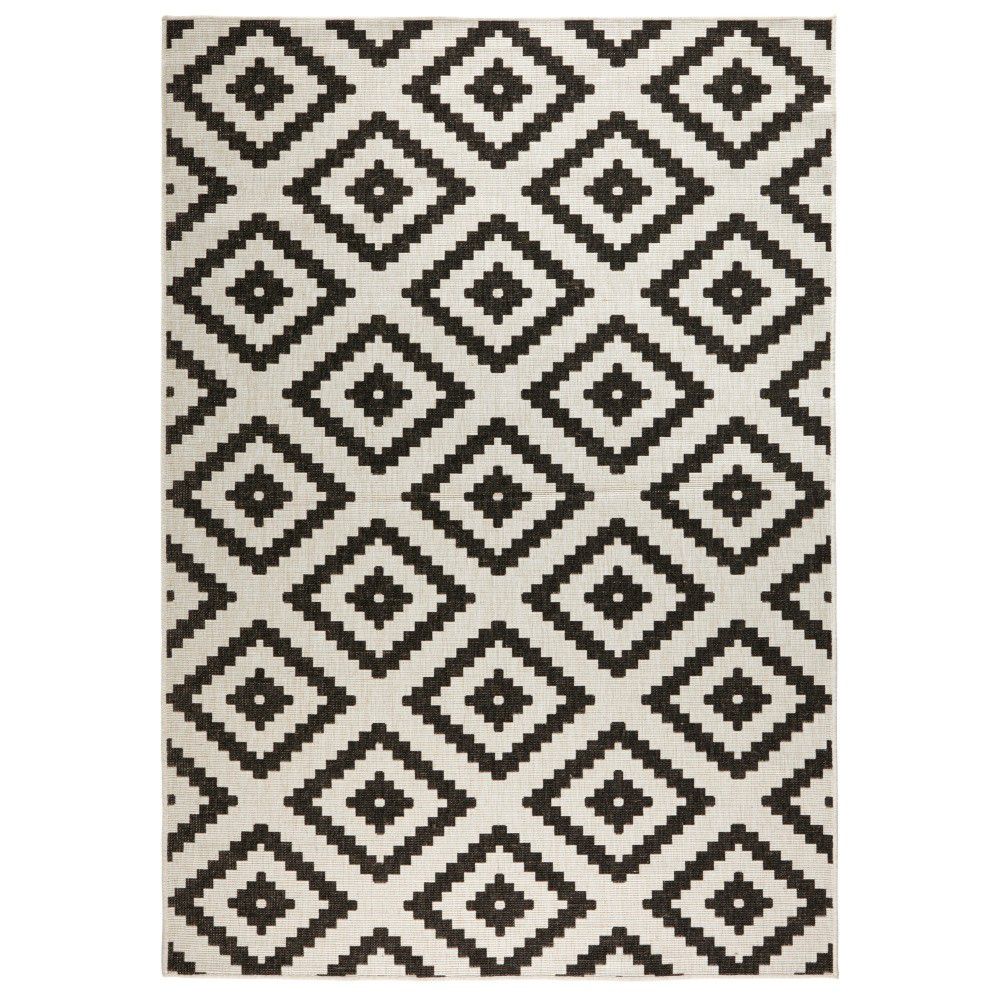 NORTHRUGS - Hanse Home koberce Kusový koberec Twin-Wendeteppiche 103129 schwarz creme – na ven i na doma - 80x150 cm - Bonami.cz