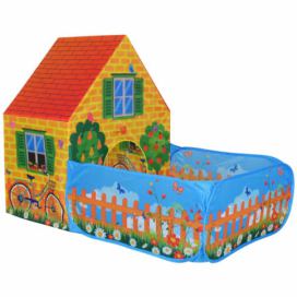 Stan dětský malovaný domeček se zahradou 150x110x90cm