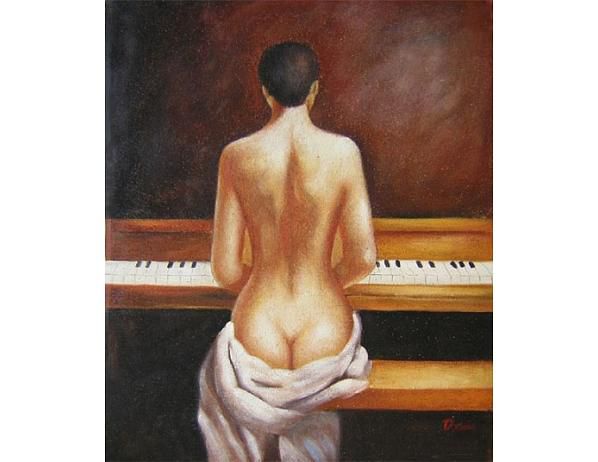 Obraz - žena ze zadu hrající na piano - FORLIVING