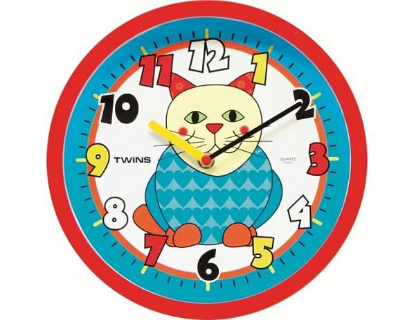 Nástěnné dětské hodiny Twins 10410 kočka 26cm - Favi.cz