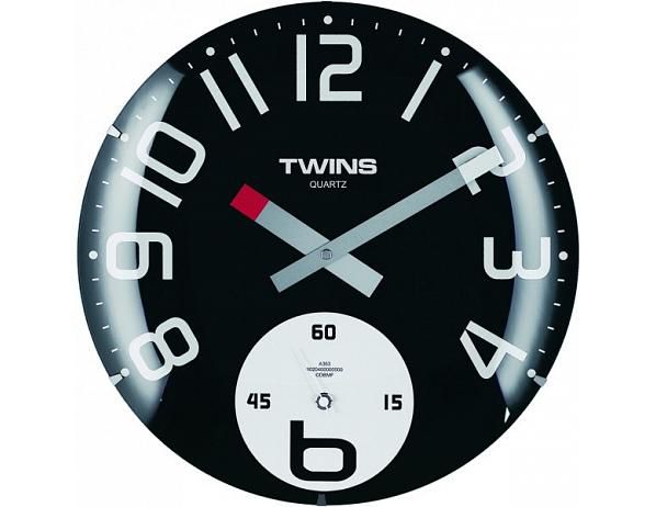 Nástěnné hodiny Twins 363 black 35cm - FORLIVING