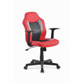 HALMAR Dětská otočná židle Moro červená/černá