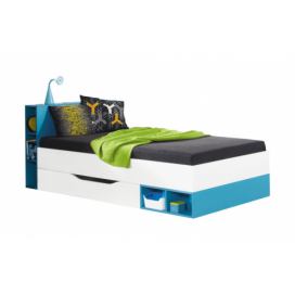 Detská posteľ Moli 90x200cm   - Bílý lux/tyrkys
