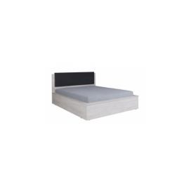 Gibmeble postel DENVER barevné varianty grafitová prošívaná eko-kůže / dub bílý, LED osvětlení ano, Lampičky (2 ks) ne