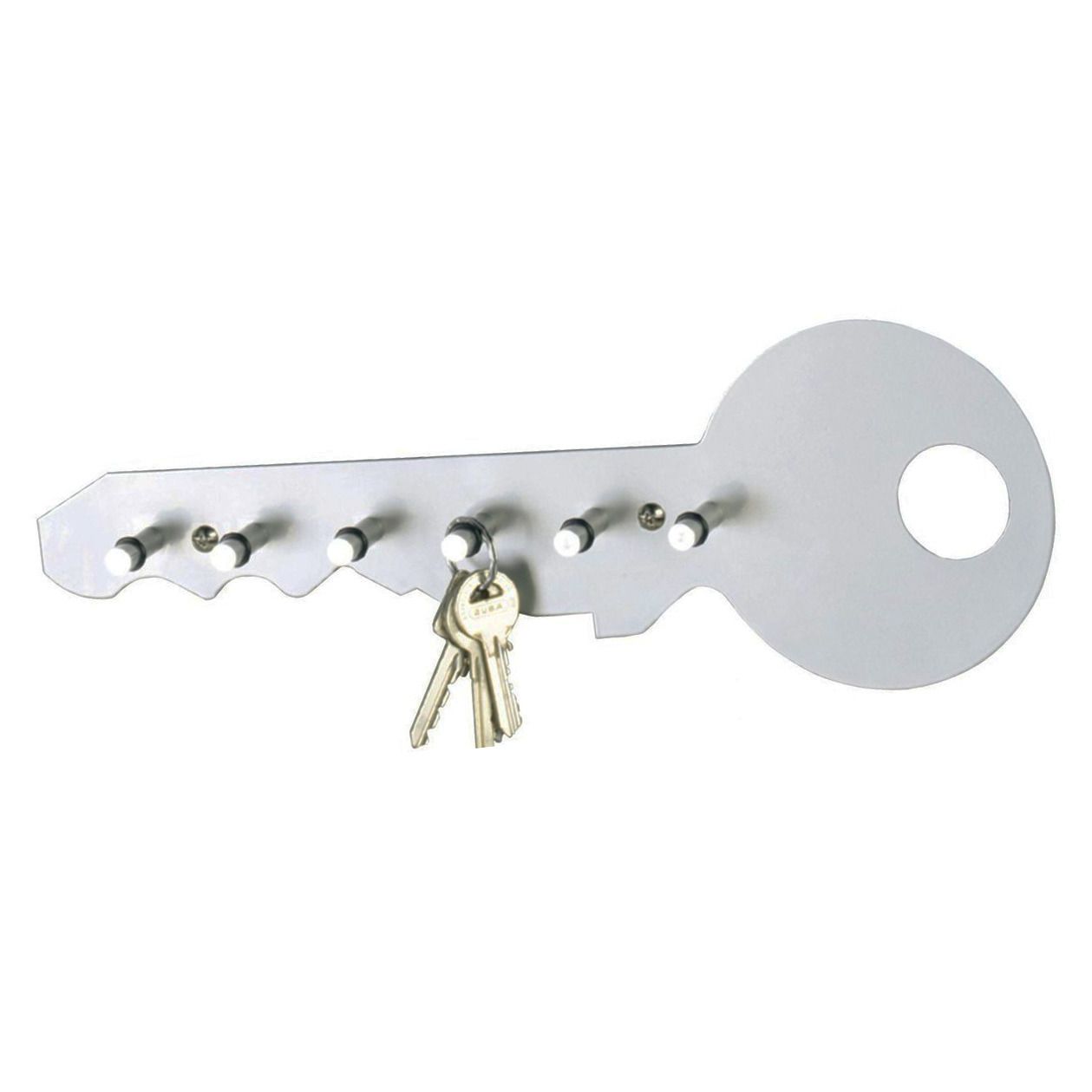 Stříbrný věšák pro zavěšení klíčů z hliníku, 35x12x4 cm, ZELLER - EMAKO.CZ s.r.o.