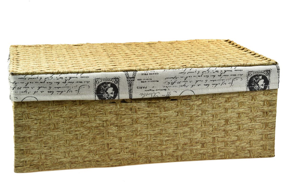 Vingo Úložný box s víkem s látkou PARIS Rozměry (cm): 40x27, v. 15 - Vingo