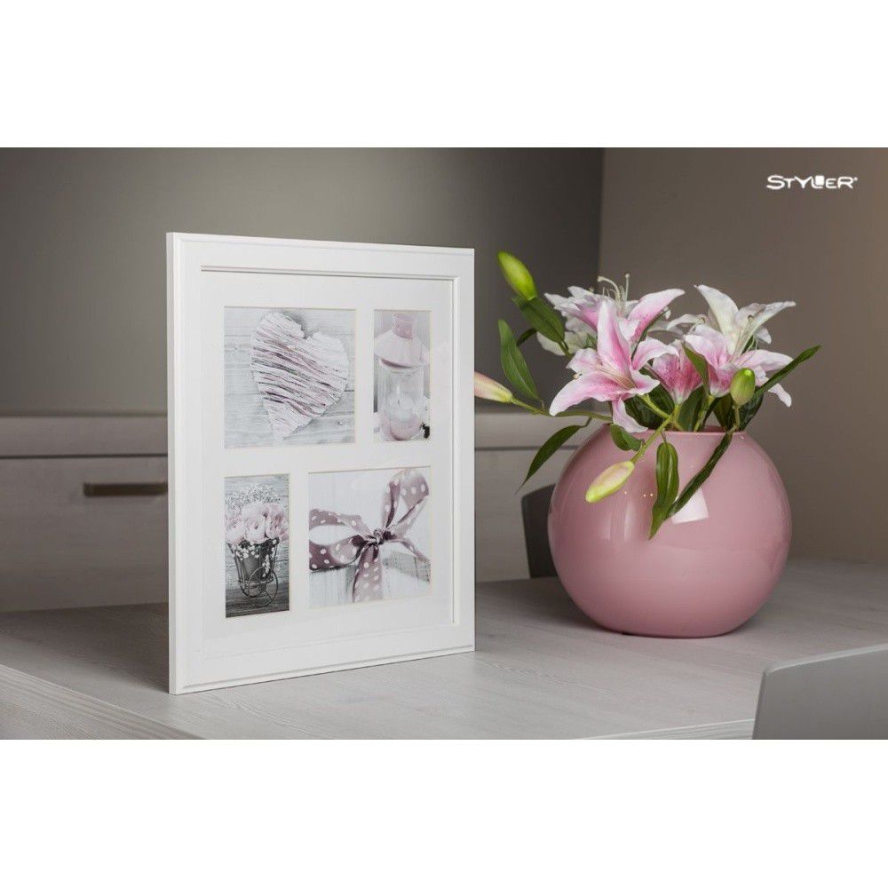 Bílý rámeček na 4 fotografie Styler Malmo, 39 x 39 cm - Bonami.cz
