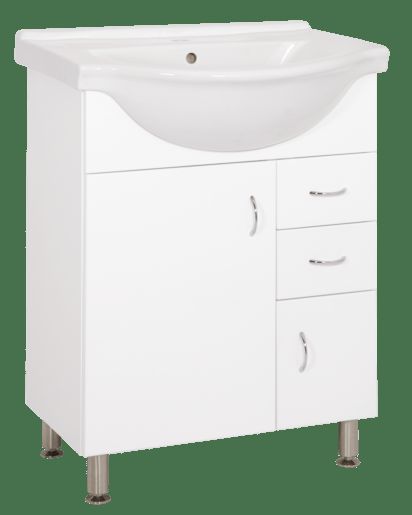 Koupelnová skříňka s umyvadlem Keramia Pro 65,8x51,4 cm bílá PRO65DV - Siko - koupelny - kuchyně