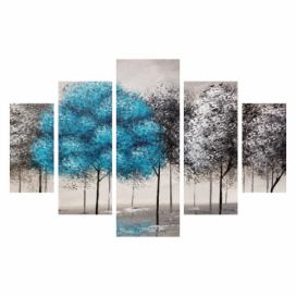 Hanah Home Vícedílný obraz Modrý podzim 92 x 56 cm