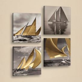 Dekorativní vícedílný obraz Boats, 33 x 33 cm Bonami.cz