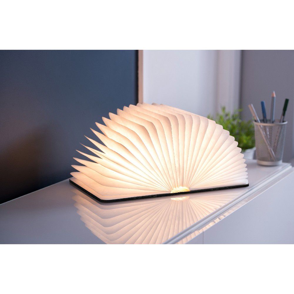 Černá malá LED stolní lampa ve tvaru knihy Gingko Booklight - Bonami.cz