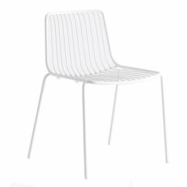 Pedrali Bílá kovová jídelní židle Nolita 3650